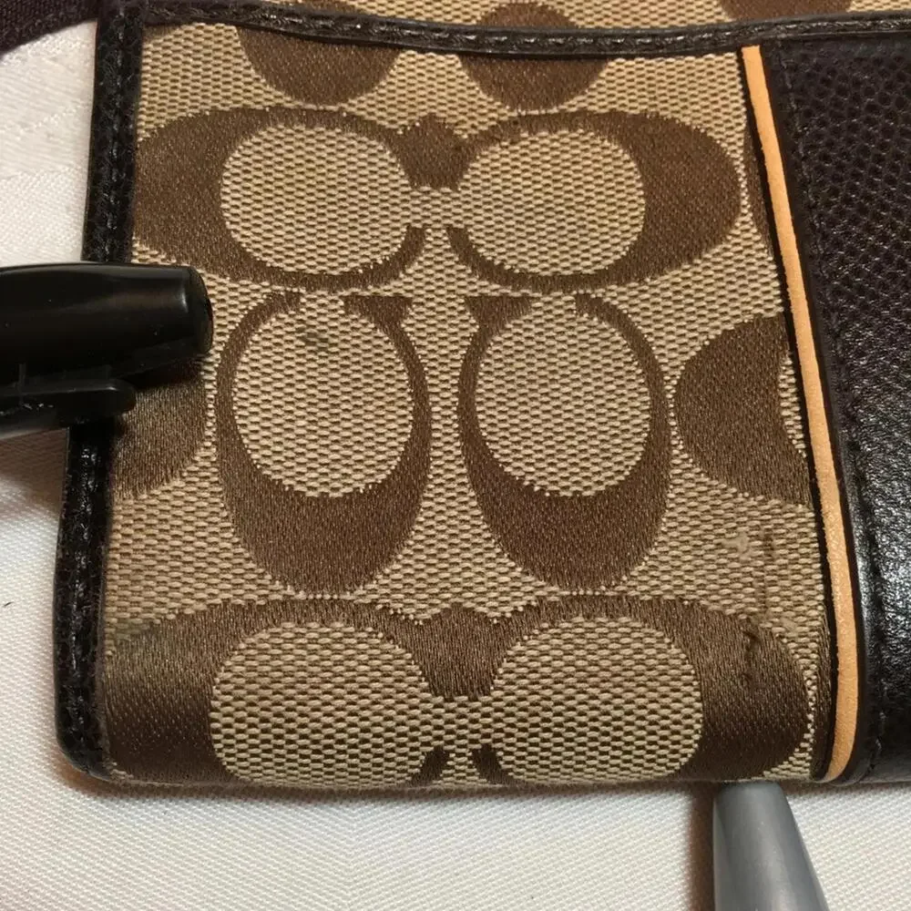 Vintage Coach wristlet wallet tan brown